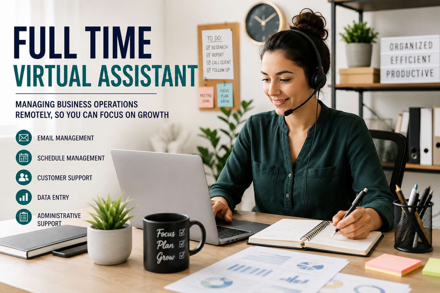 Full Time Virtual Assistant organizing client schedules and emails